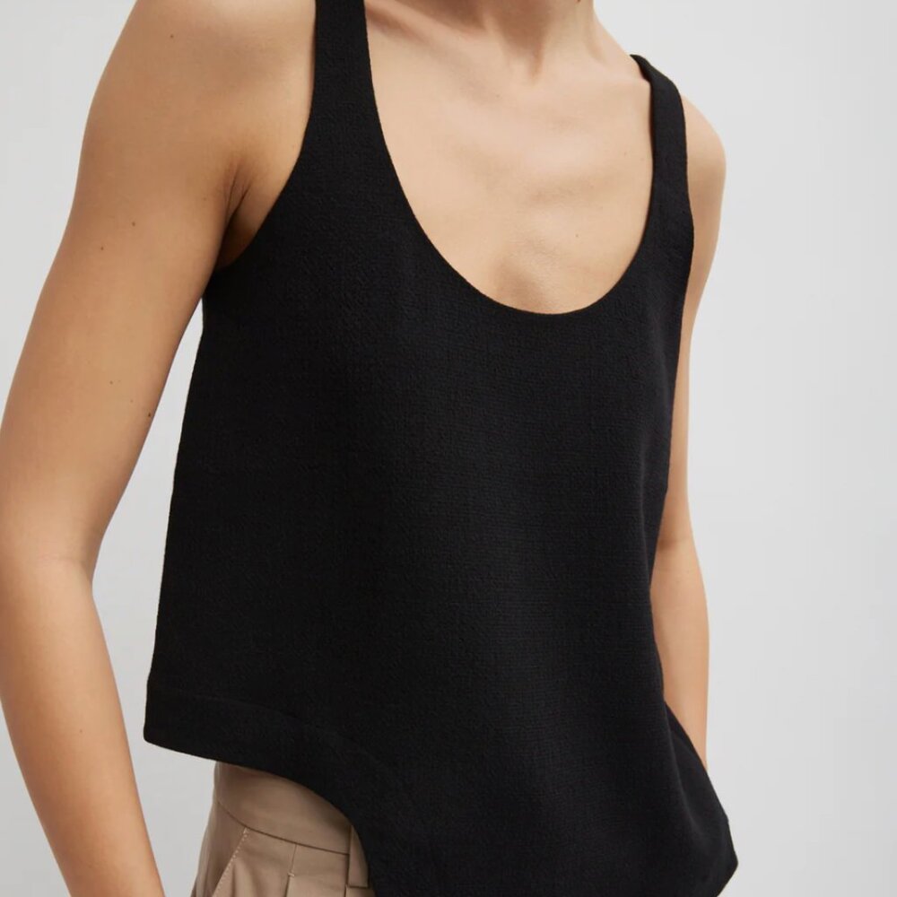 Price drop!  Tibi Melee crepe tank top, black, 8, $80.